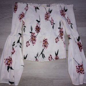 Pacsun “LA Hearts” off shoulder bell sleeve top